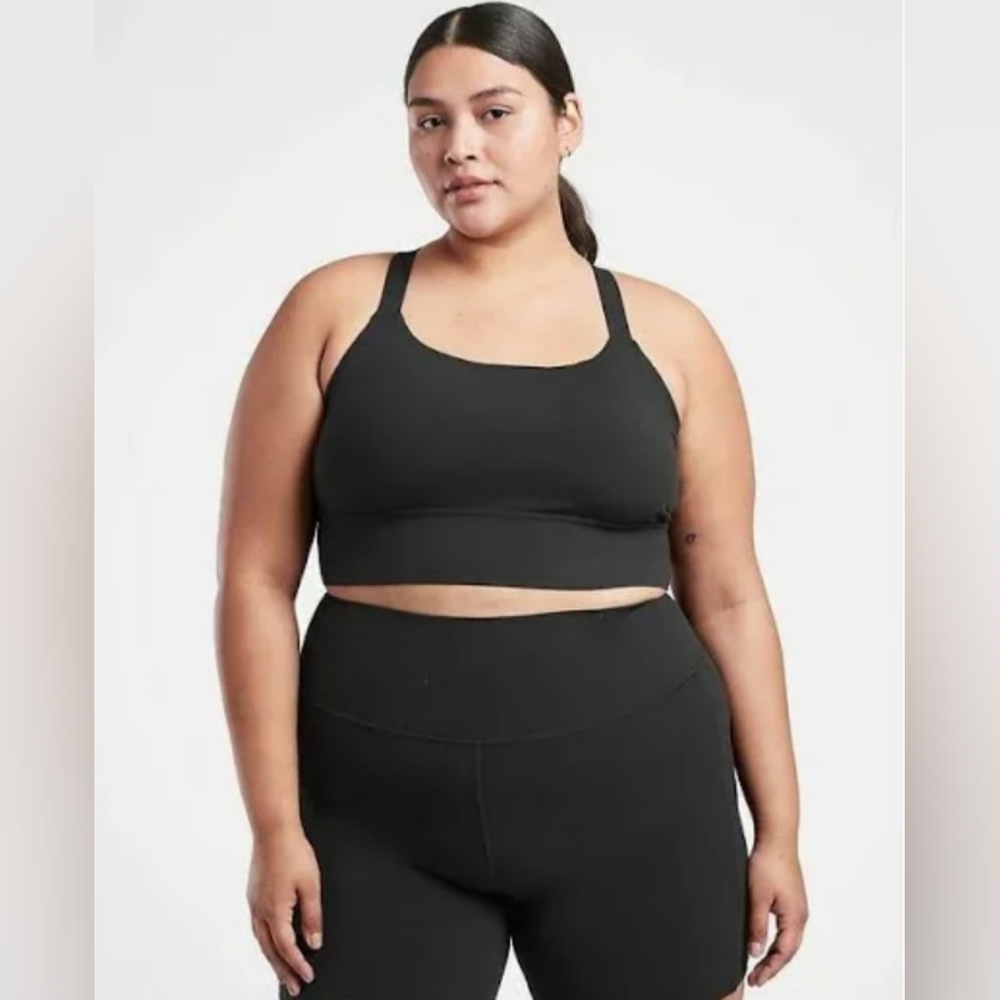 Athleta Warrior Longline Bra D-DD Black 3X MSRP $54 FP143